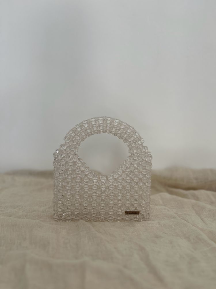 PEARLFIESTA Transparent Structured Handheld Bag