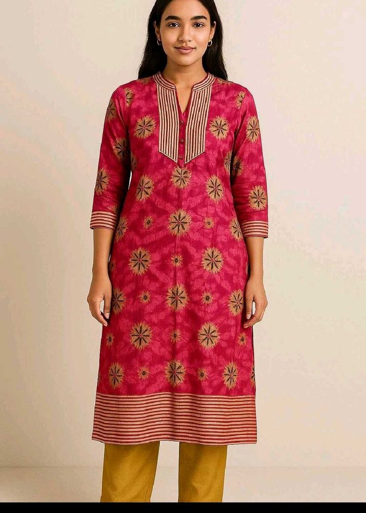 Elegant Pink Printed Kurta