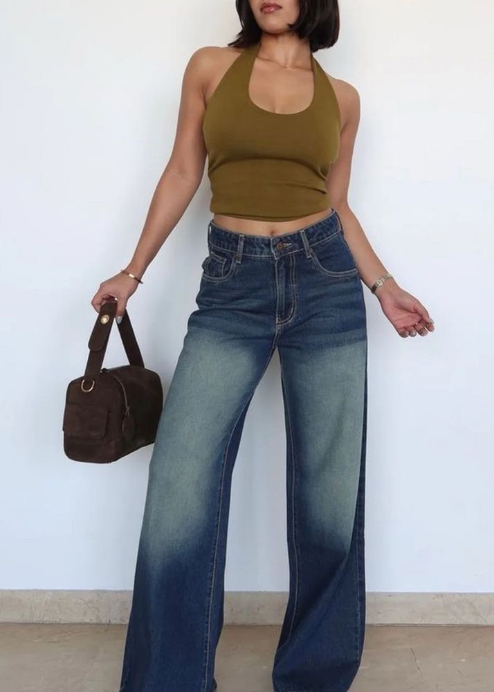 High-Waisted Wide Leg Jeans