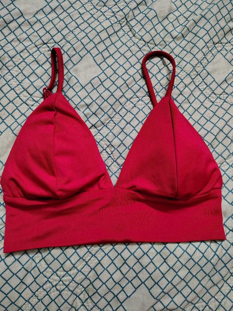 Red V-Neck Bralette