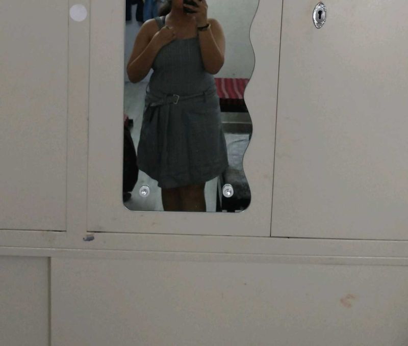 Cute Grey Spaghetti Strap Dress