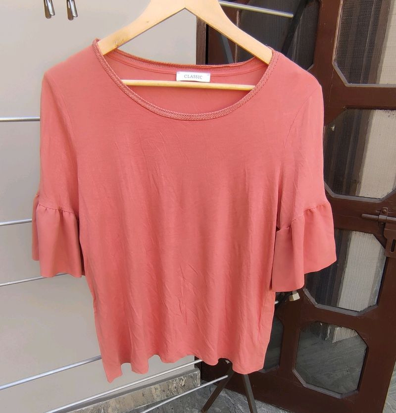 Women's Oversized Basic Tunic Top In Terracotta