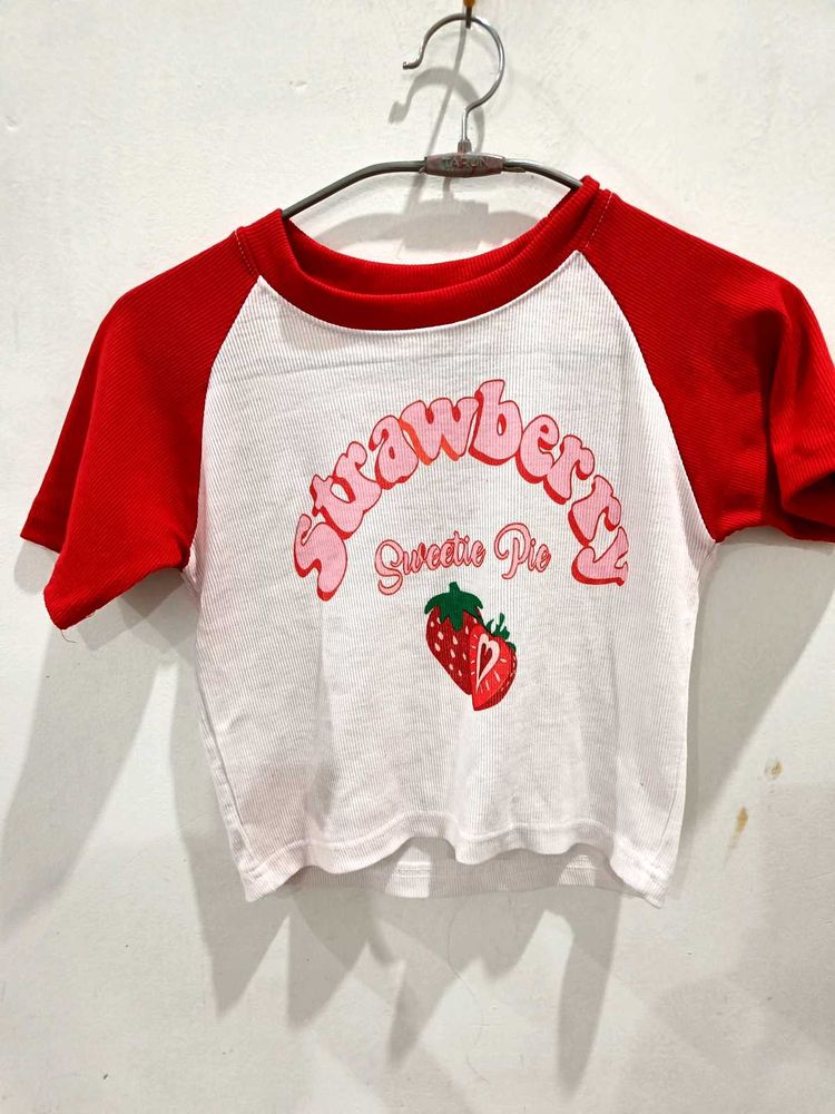 Cute Strawberry "Sweetie Pie" T-Shirt M size