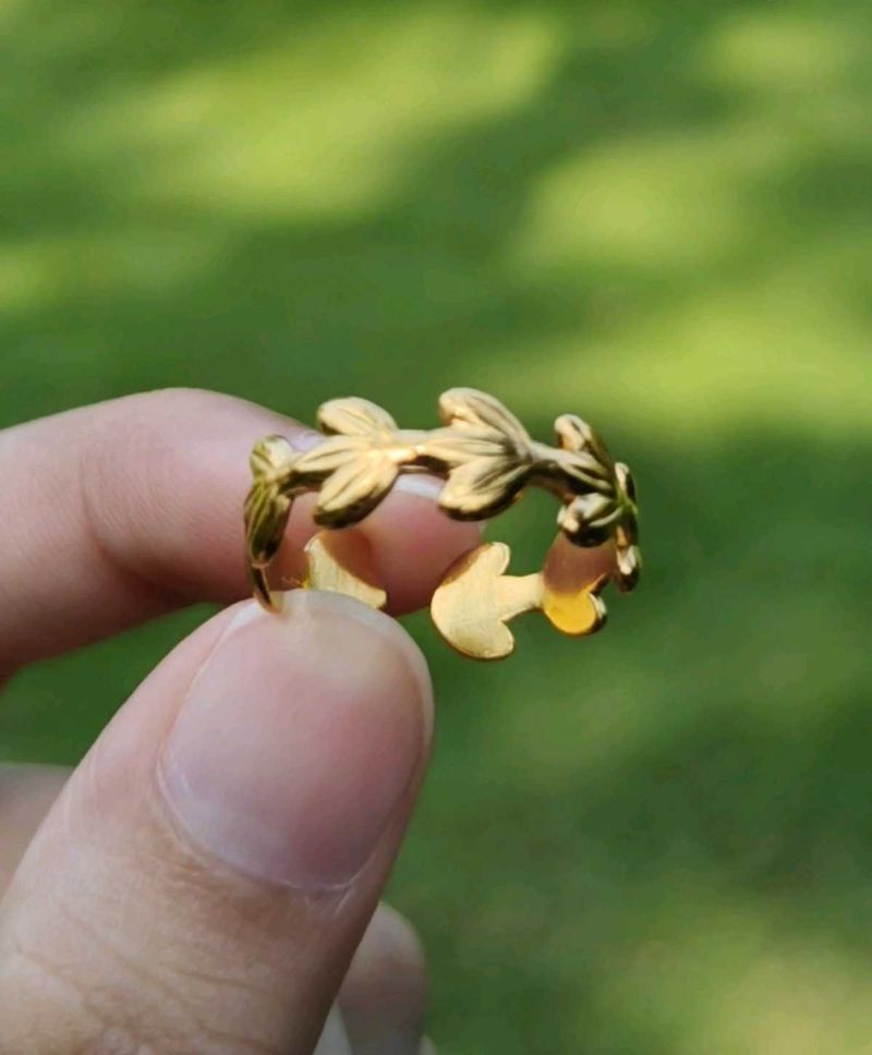 Anti Tarnish Gold Vine Adjustable Ring
