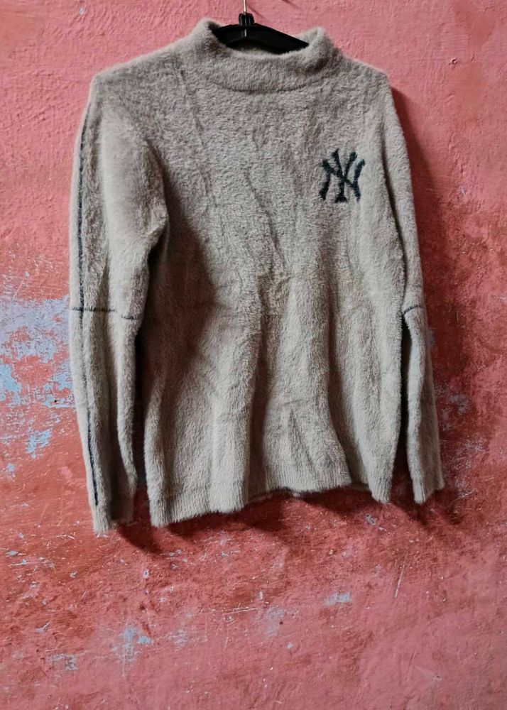 women fuzzy knit sweater