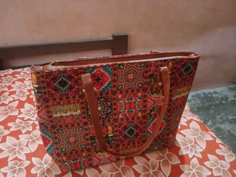 Ethnic Print Tote Bag