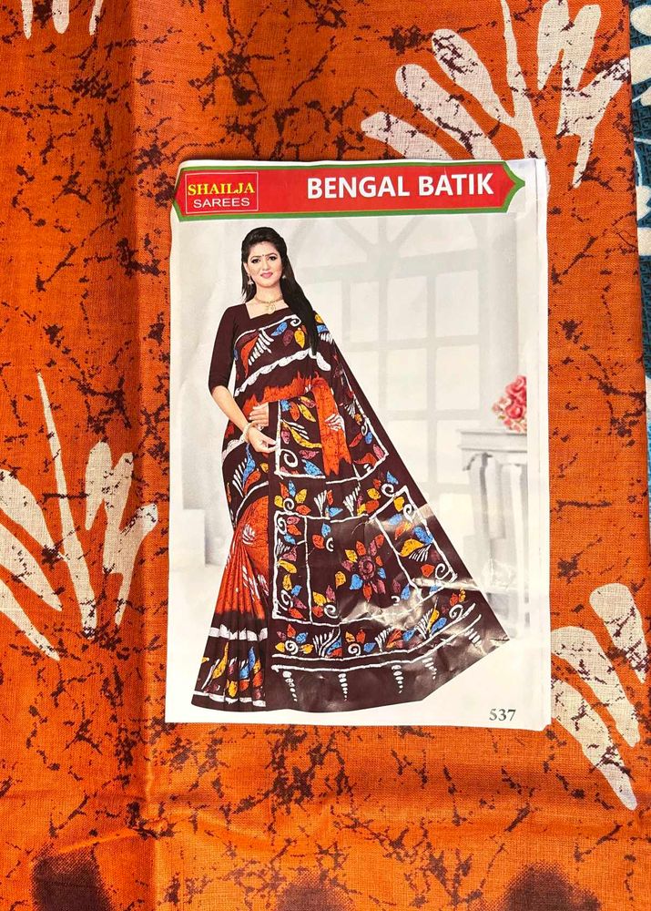 Cotton Crack Batik Saree