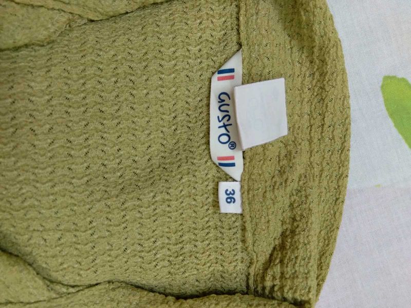Green Textured T shirt