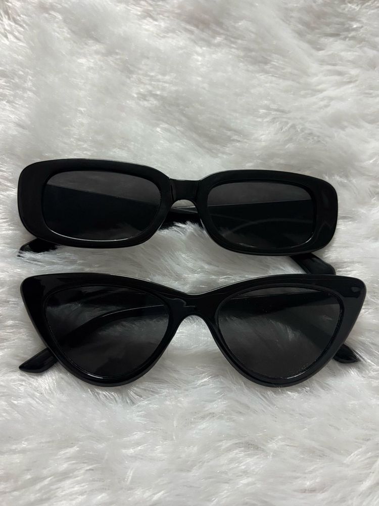 Black Sunglasses Combo – Rectangle &amp; Cat-Eye Frame