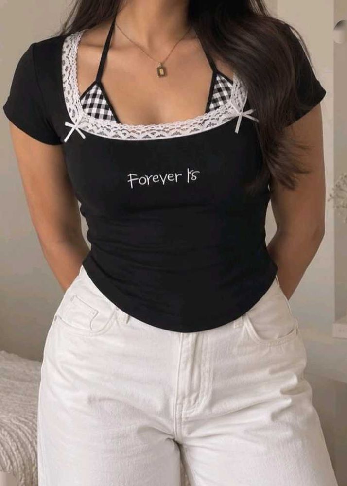 Pinteresty Black Lace Top