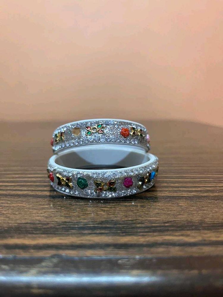 Beautiful Bangles In White Colour