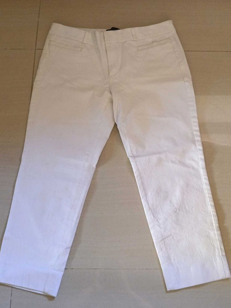 Classic White Cropped Pants