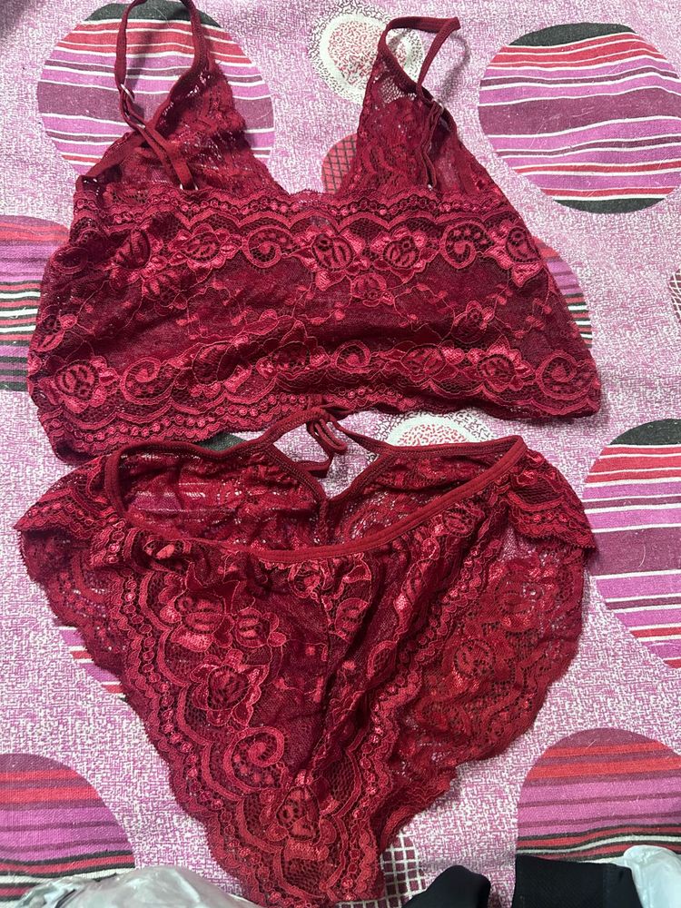 Lace Bralette and Panty Set