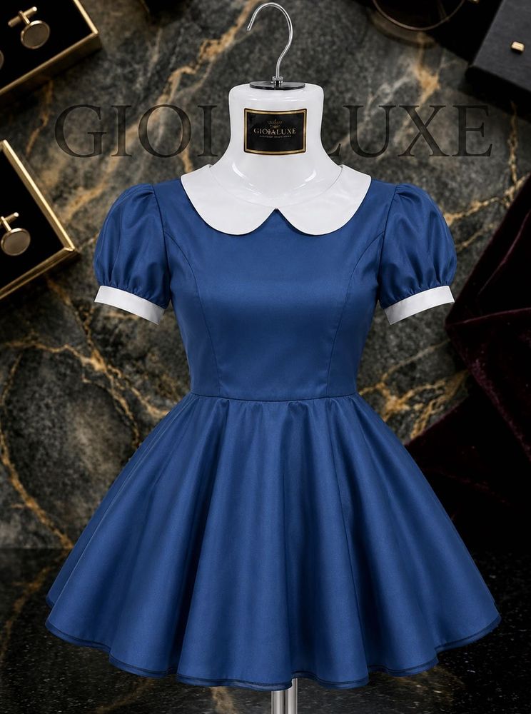 Chic Blue Peter Pan Collar Dress