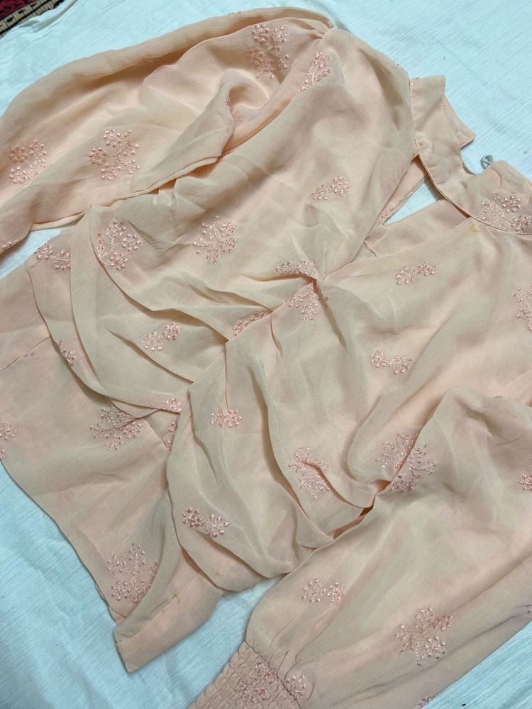 Elegant Peach Long Sleeve Top