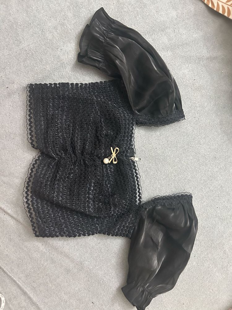 Elegant Black Sheer Blouse
