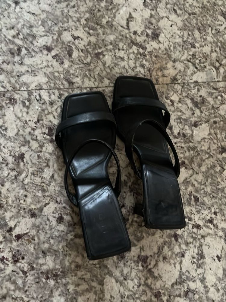 ALDO Black Square Toe Heels