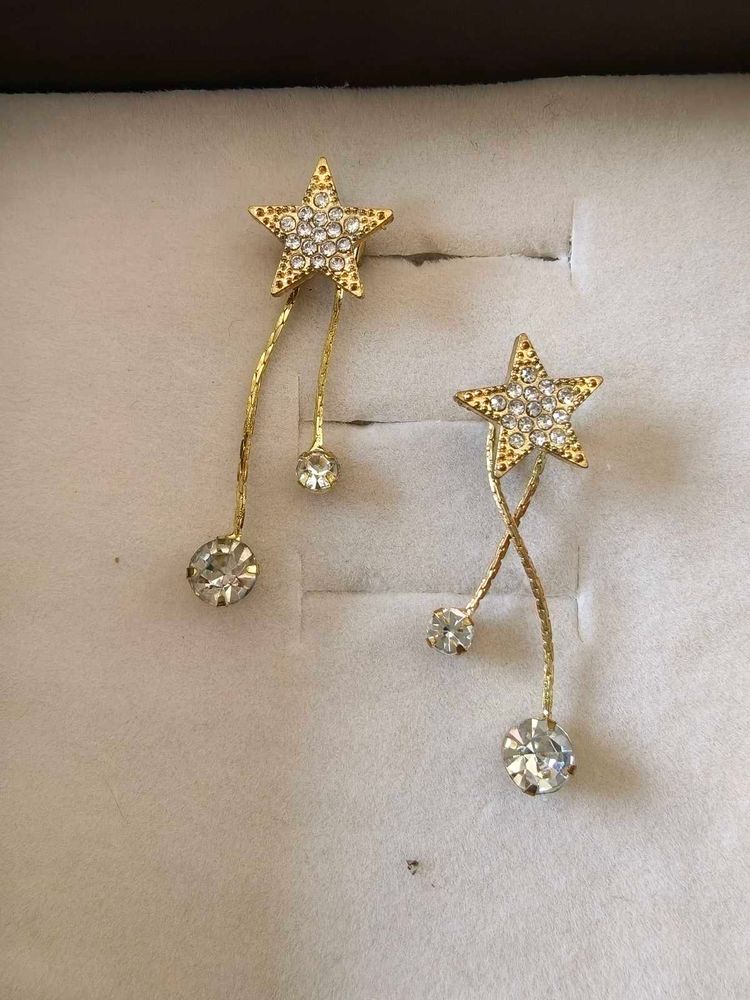 Sparkling Star Drop Earrings