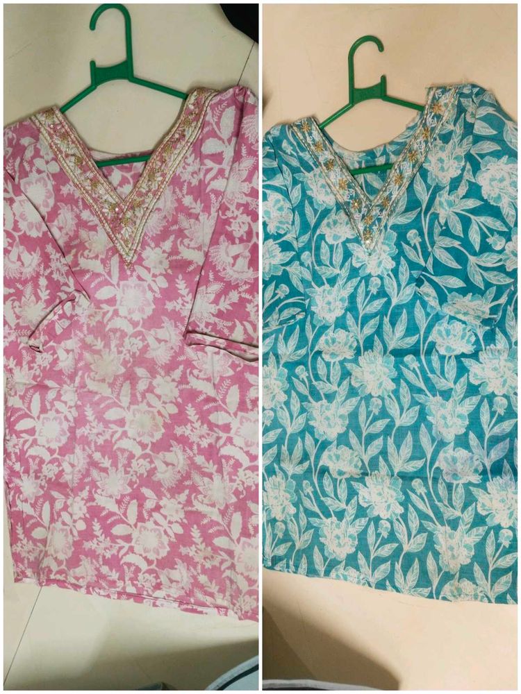 Floral Print Kurtas - Set of 2