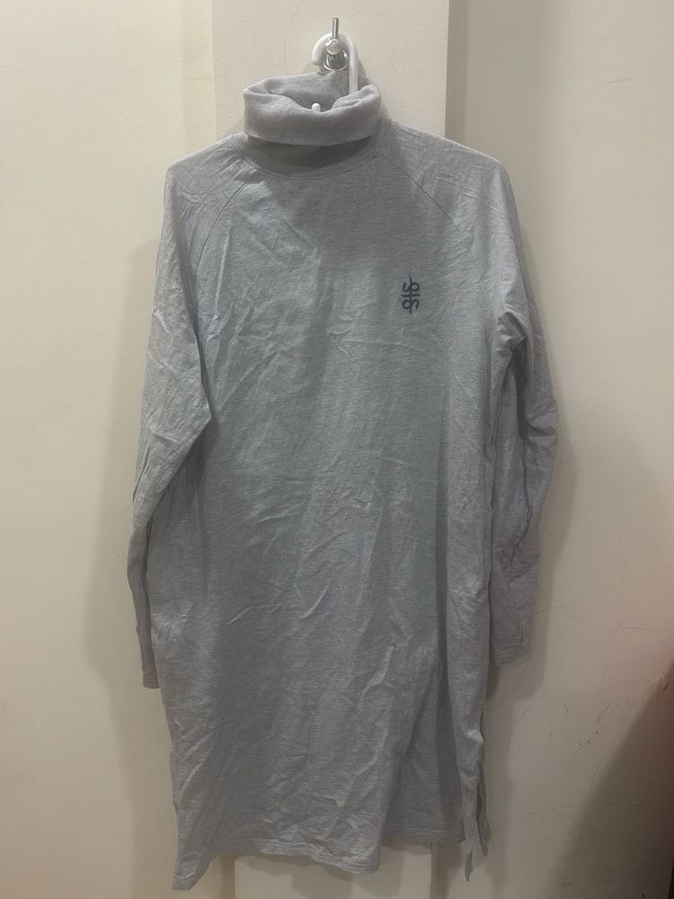 Grey Turtleneck Long Sleeve Shirt