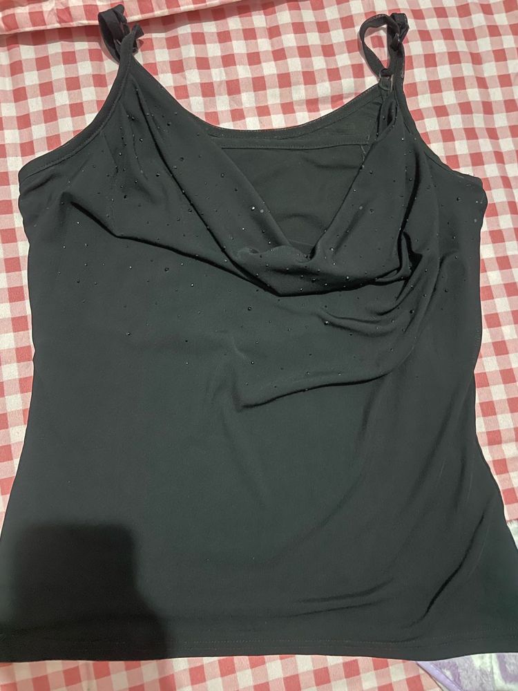Sparkly Black Camisole Top