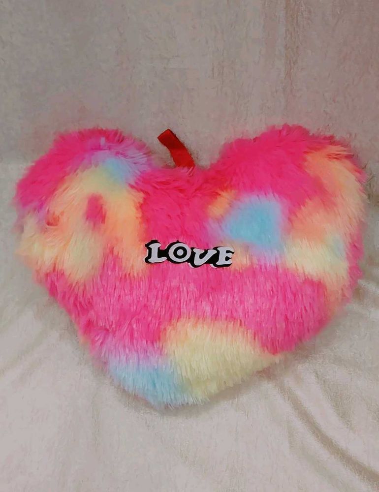 Heart-Shaped Fuzzy Throw Pillow