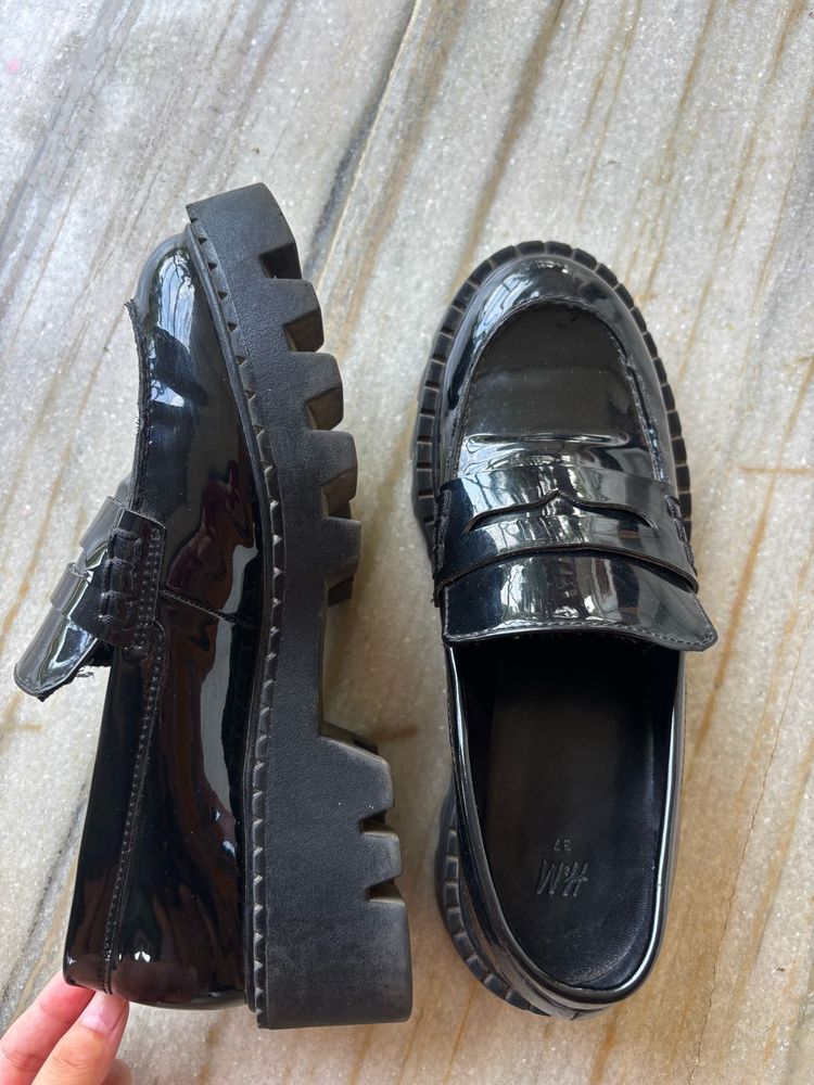 hnm black platform Loafers