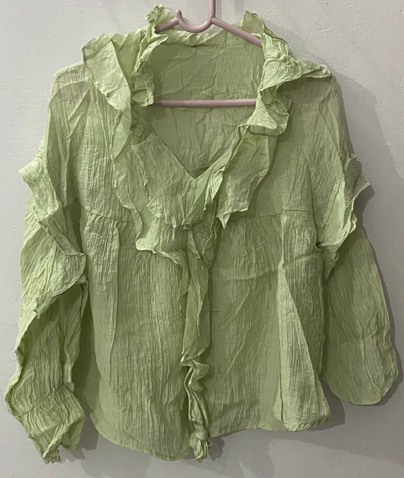 Ruffled Green Top