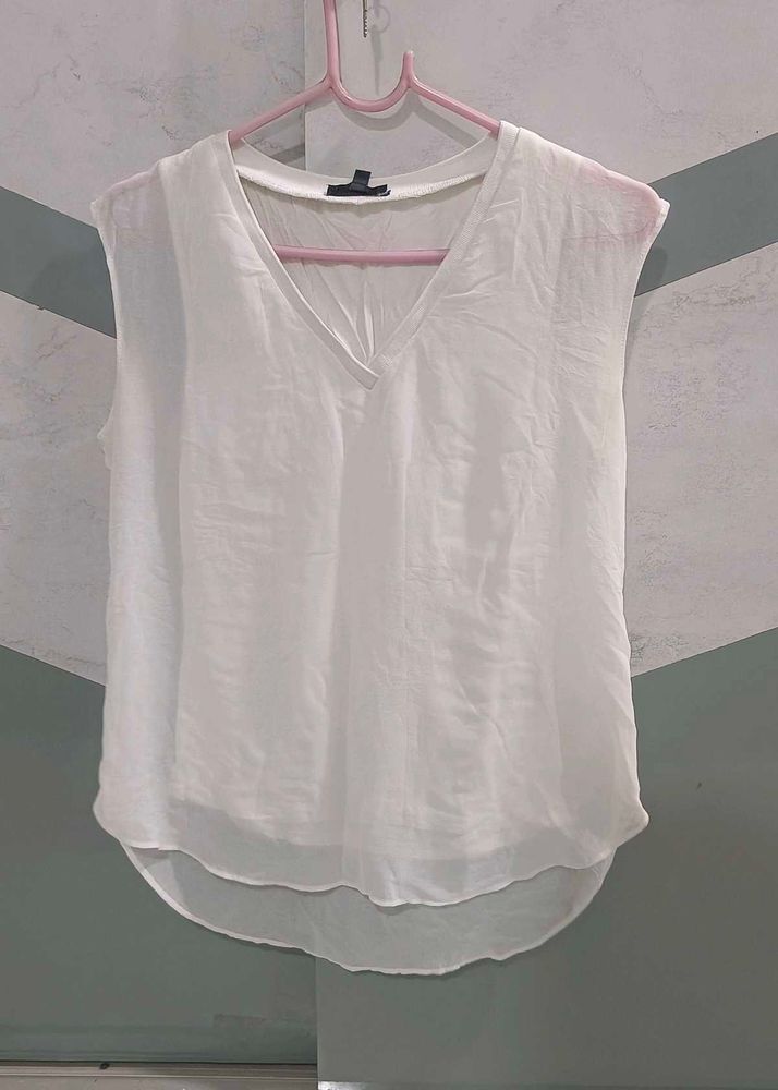 Office White Georgette Top
