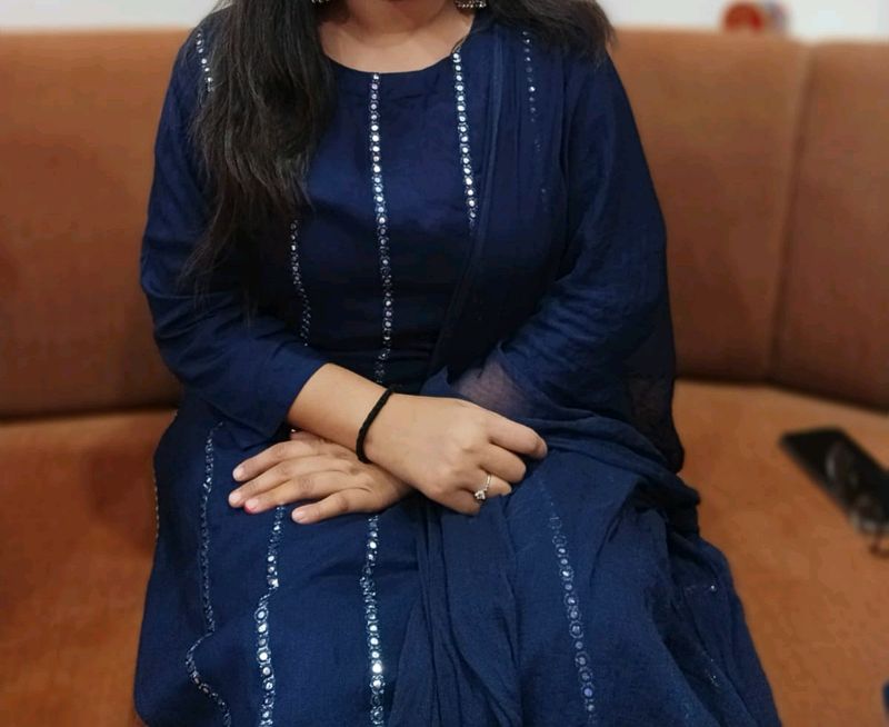 Blue Sharara Suit