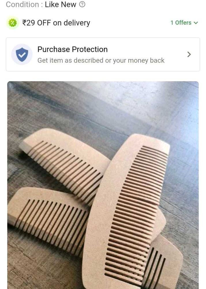 Wooden Hair Combs(rs 99per piece)