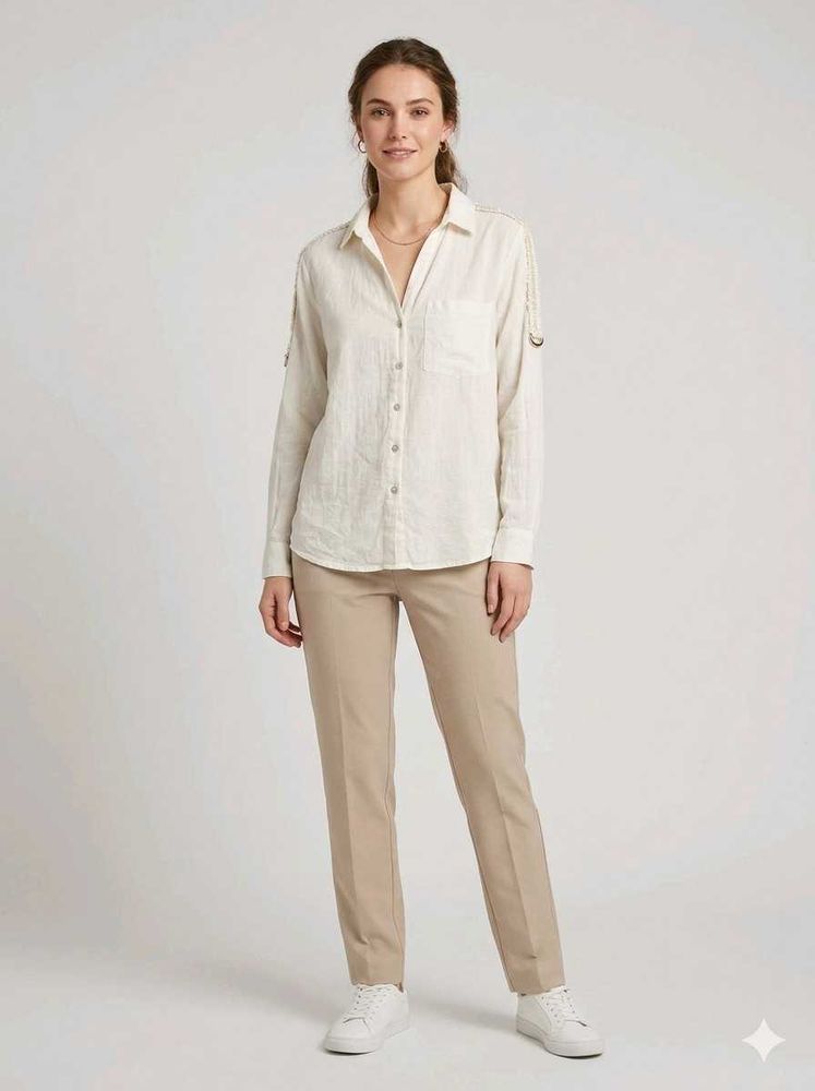 Zara White Button-Up Shirt