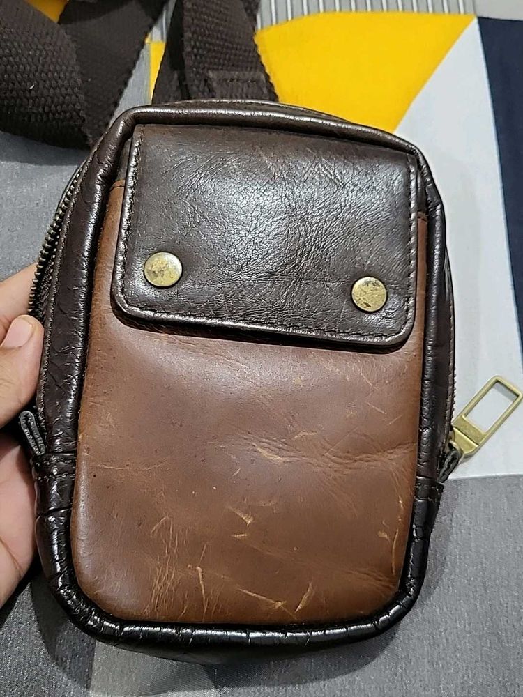Brown Leather Crossbody Bag
