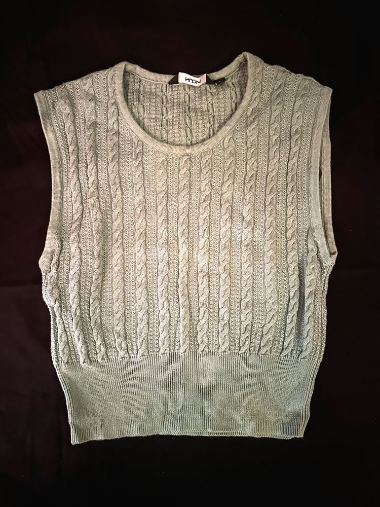 NUON Knit Cable Academia Sleeveless Top