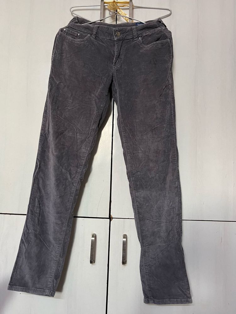 baddie Gray Corduroy Pants