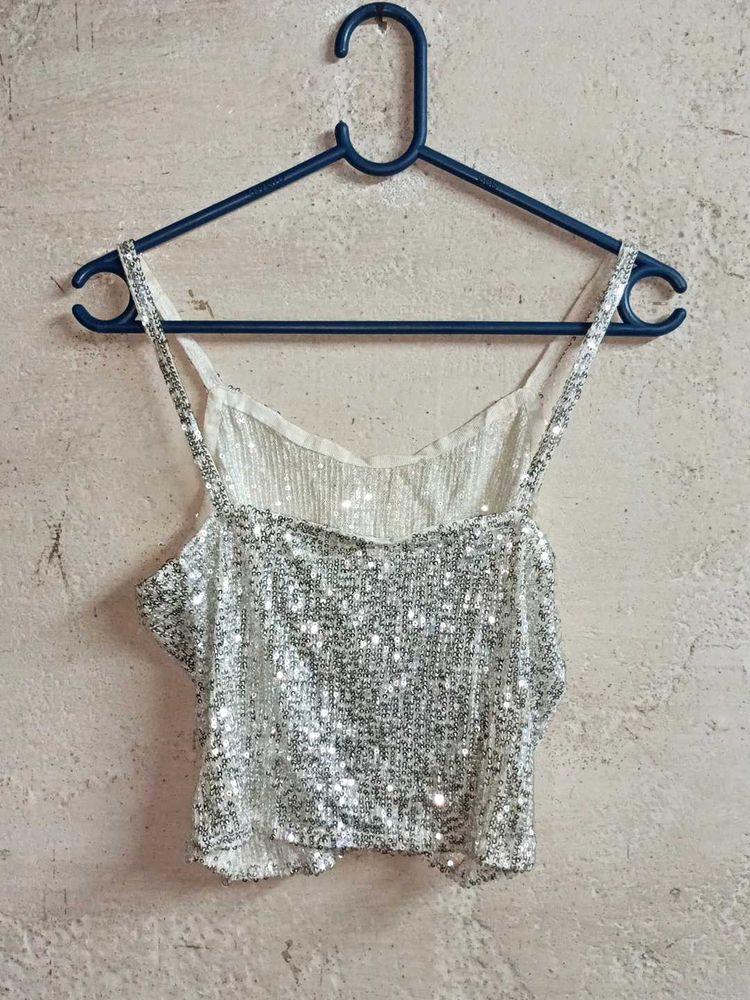 Sparkling Sequin Crop Top Partywear