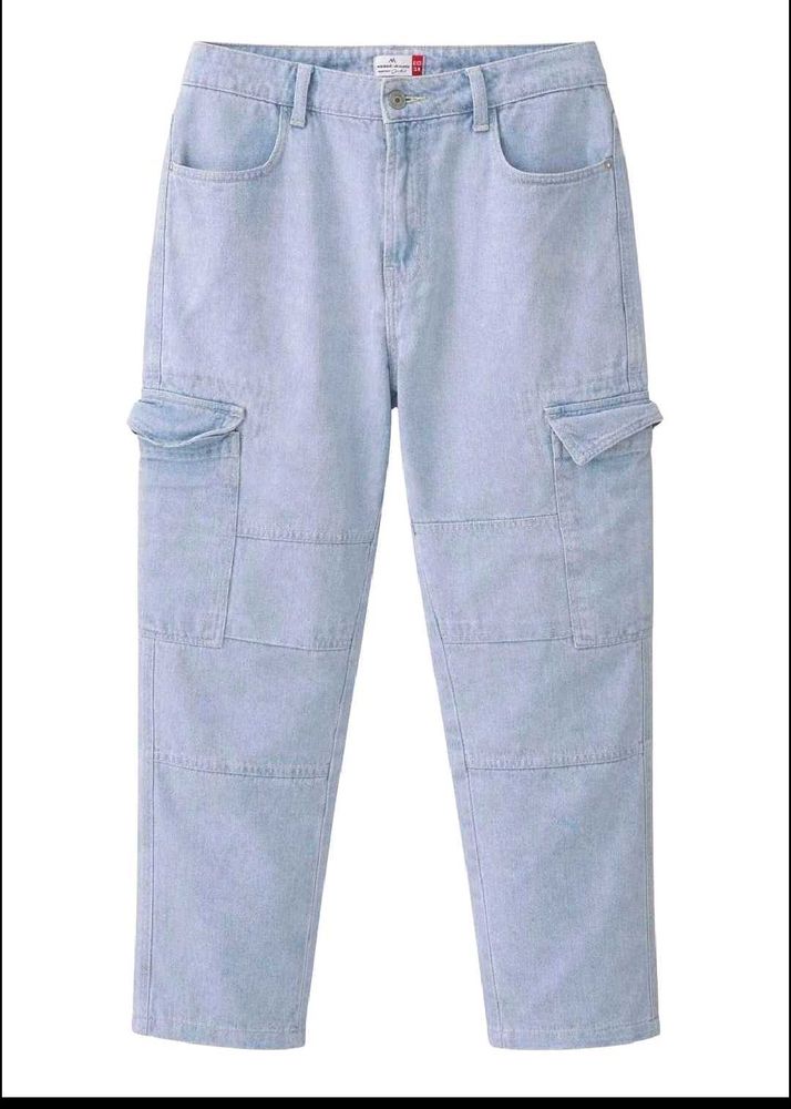 Light Wash Cargo Jeans