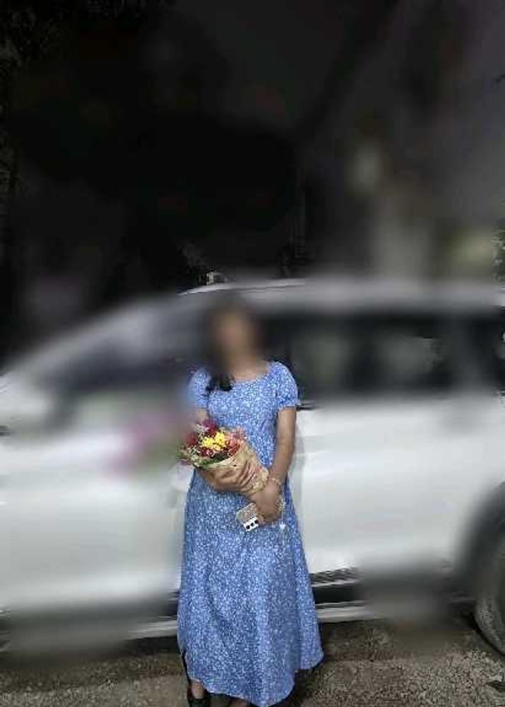 Blue A-line dress