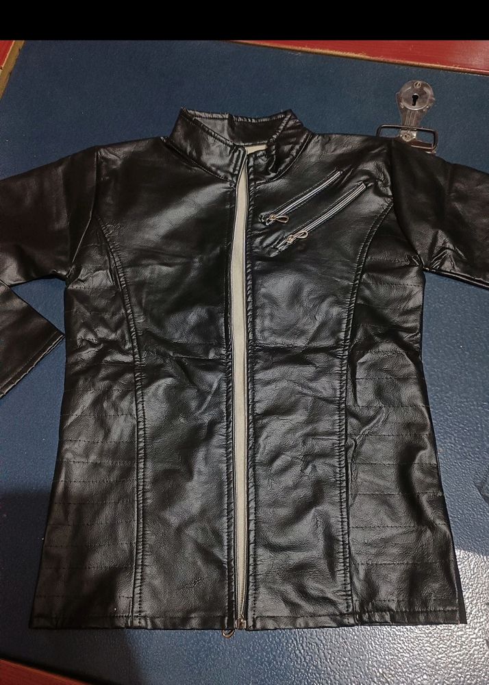 Black Faux Leather Moto Jacket