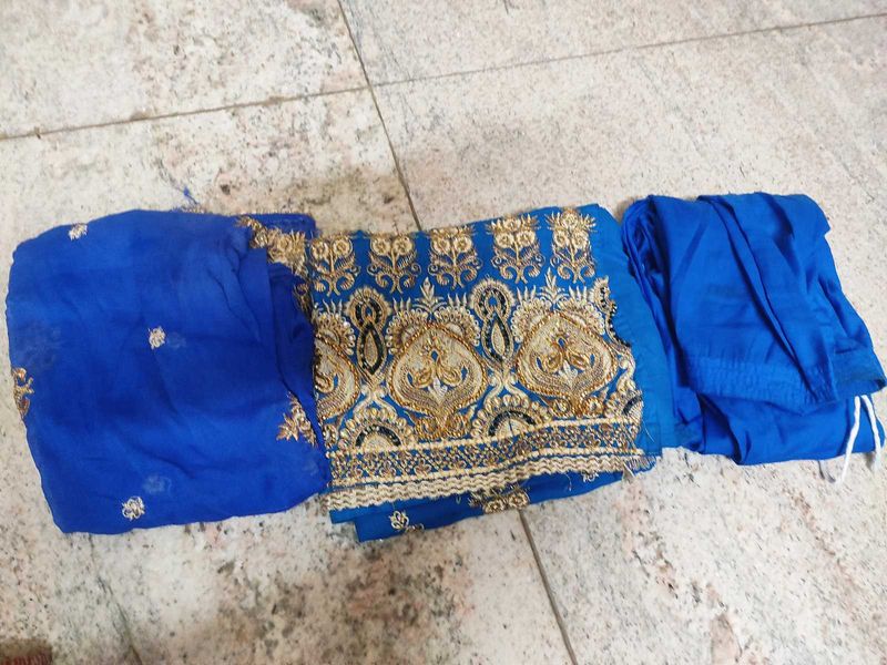 Royal Blue Embroidered Salwar Suit