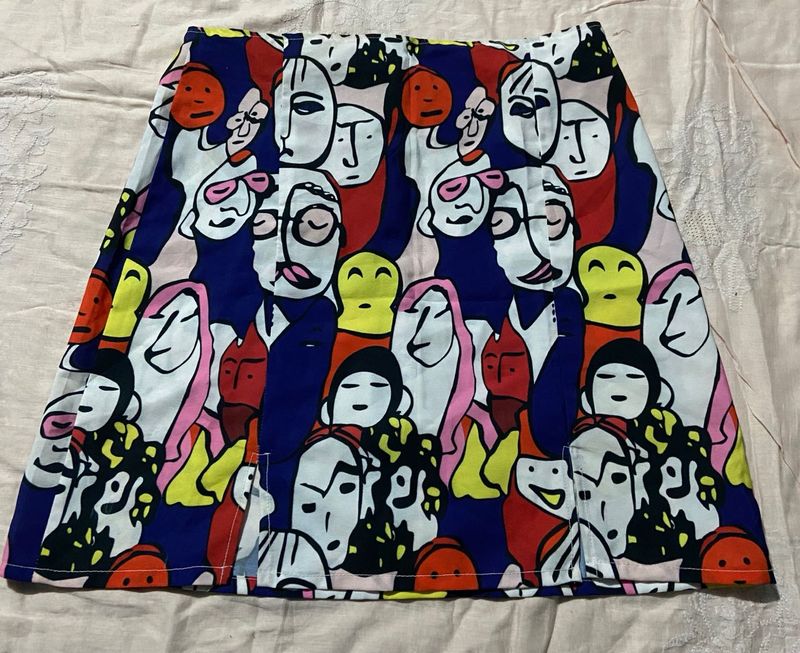Funky Patterned Mini Skirt