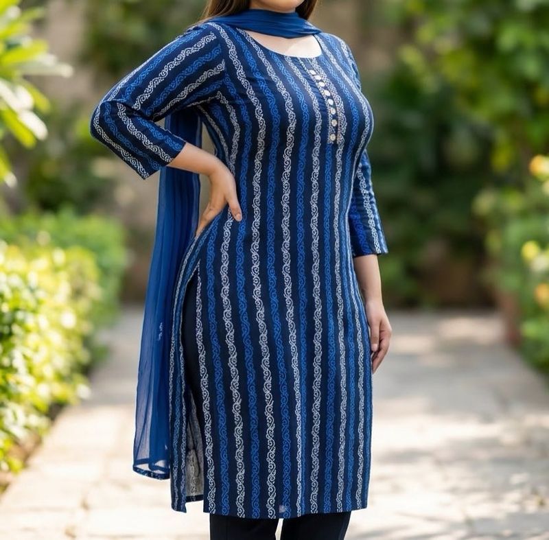 Blue Striped Kurta