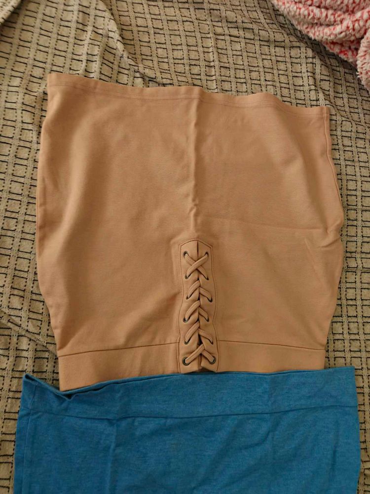 Lace-Up Detail Top &amp; Skirt