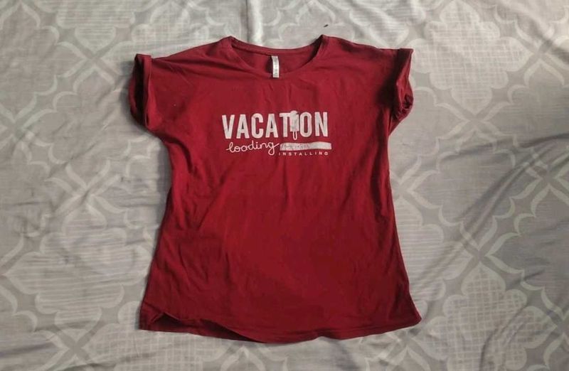 Red Casual T-Shirt