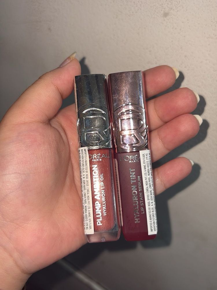 loreal lip tint and gloss combo