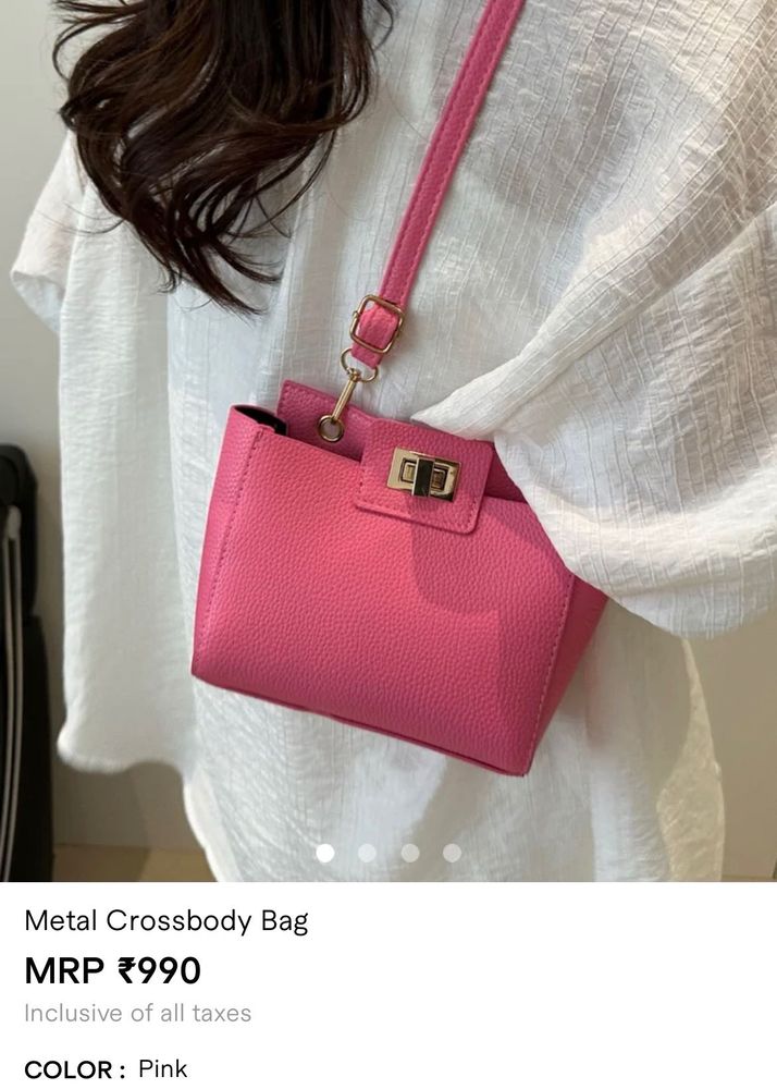 Savana Chic Pink Metal Crossbody Bag