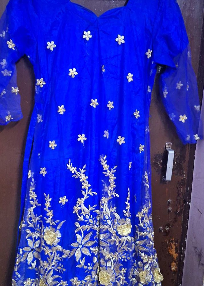 Stunning Blue Embroidered Lehenga Choli