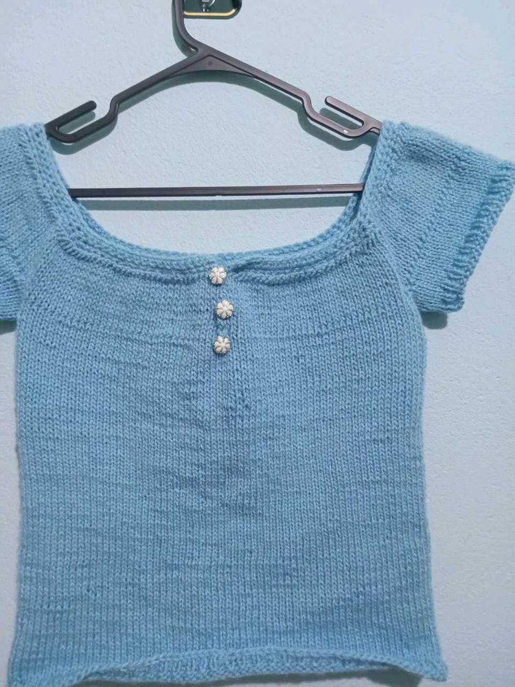 Light Blue Knit Top