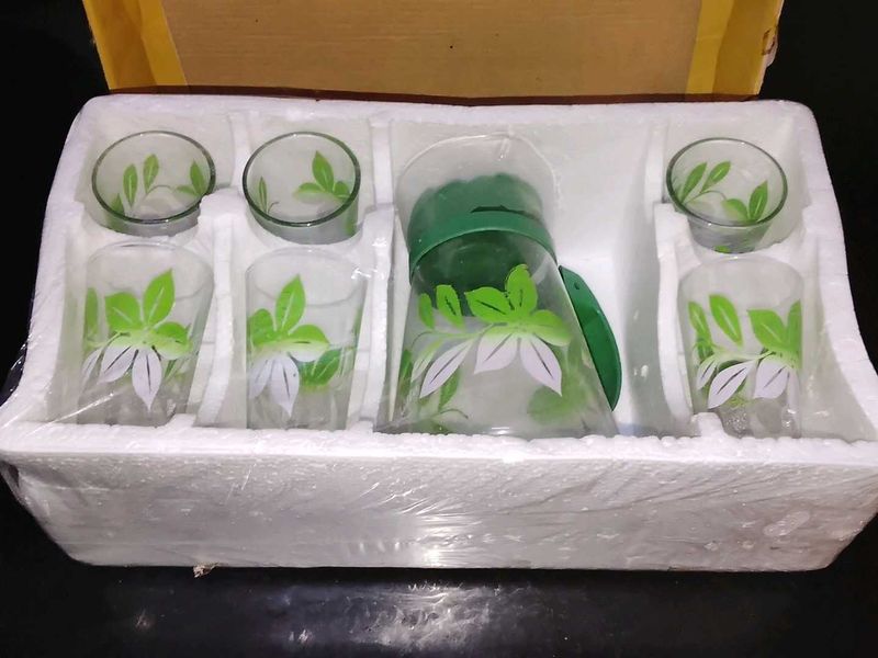 Glass Pitcher and Tumbler Set