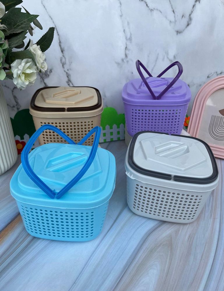 Set of 4 Storage Baskets with Lids (Mini)